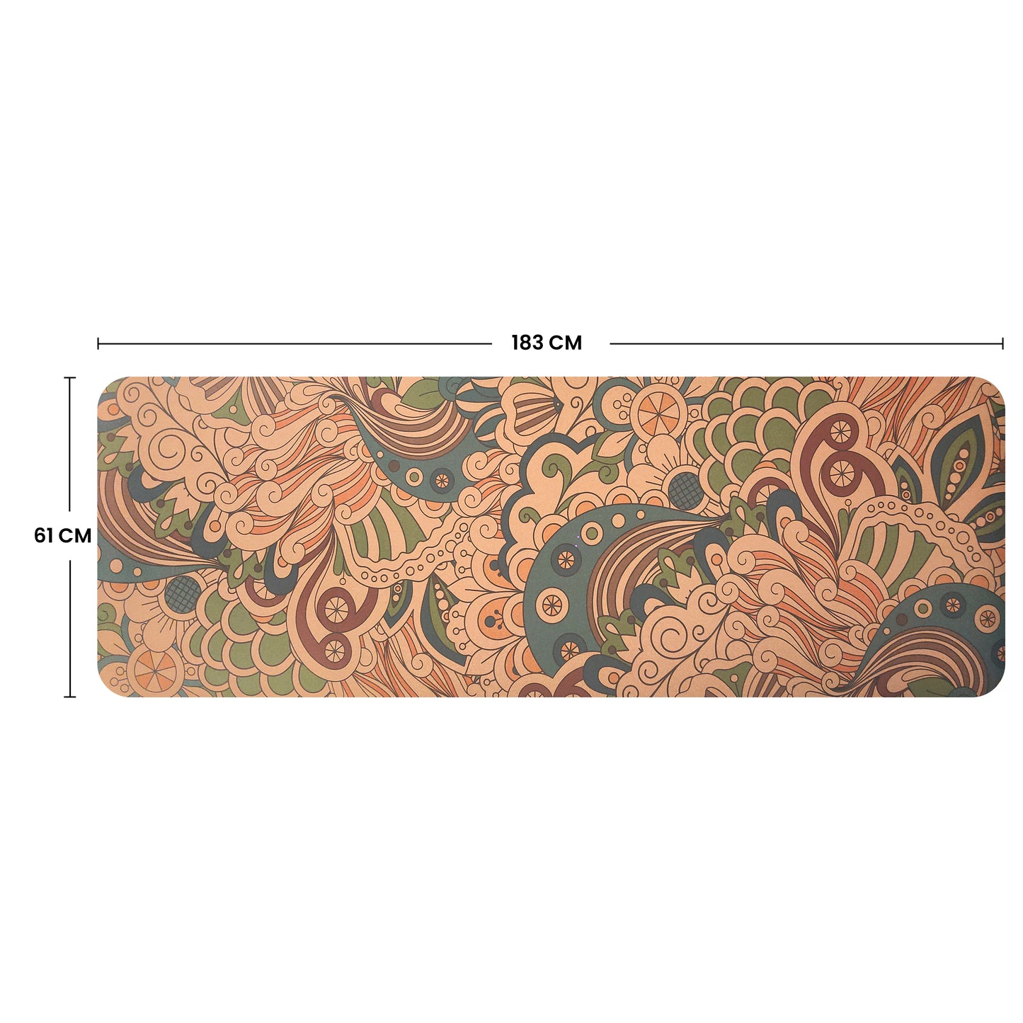 Premium Non Toxic Cork Yoga Mat with Storage Bag & Strap - 4MM Thick Large Size | Eco-Friendly, Non-Slip, & Sweat Resistant