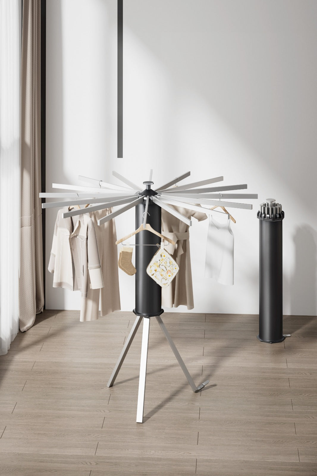 KiMy Homes Premium Aluminium Foldable Clothes Drying Stand with 12 Foldable Rods