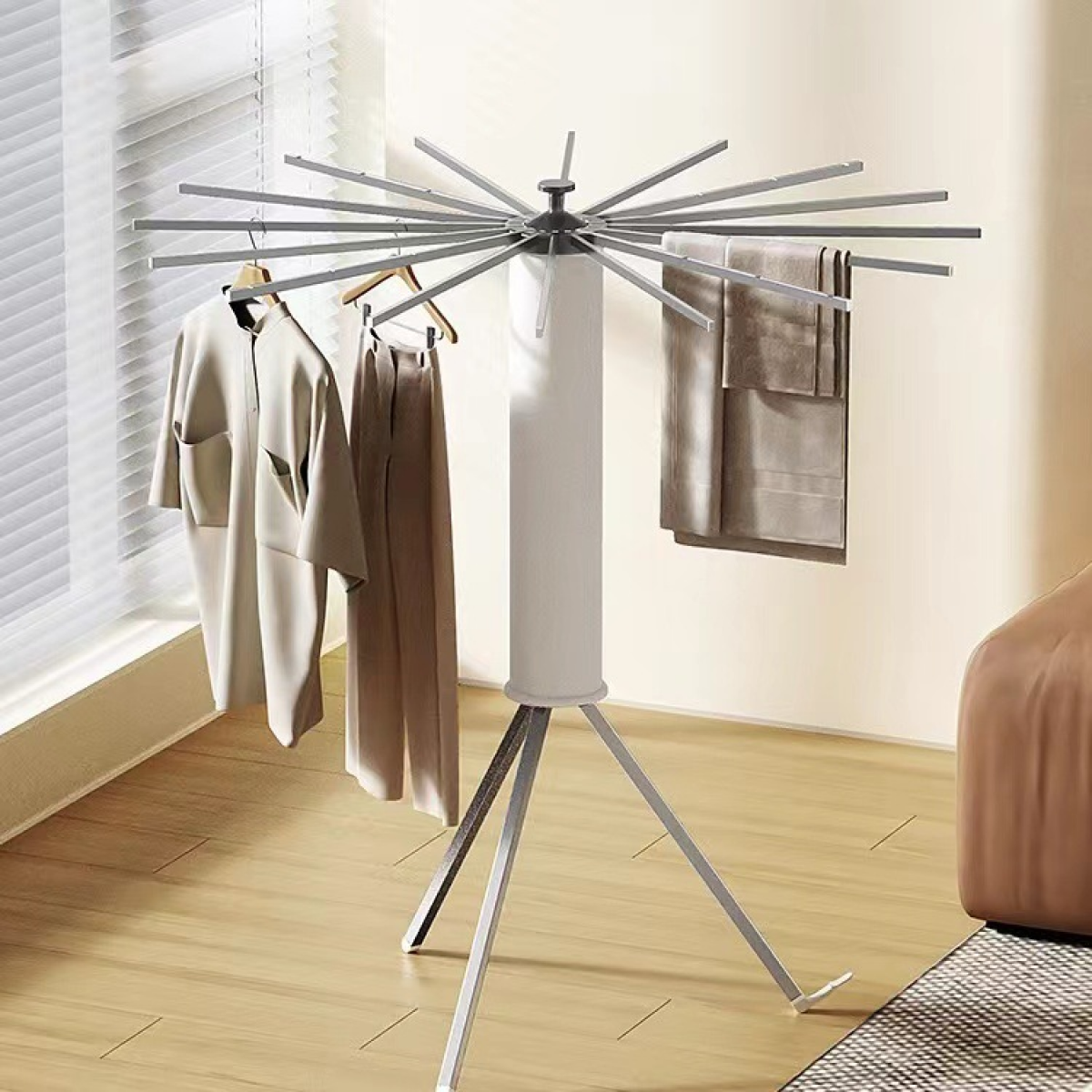 KiMy Homes Premium Aluminium Foldable Clothes Drying Stand with 12 Foldable Rods