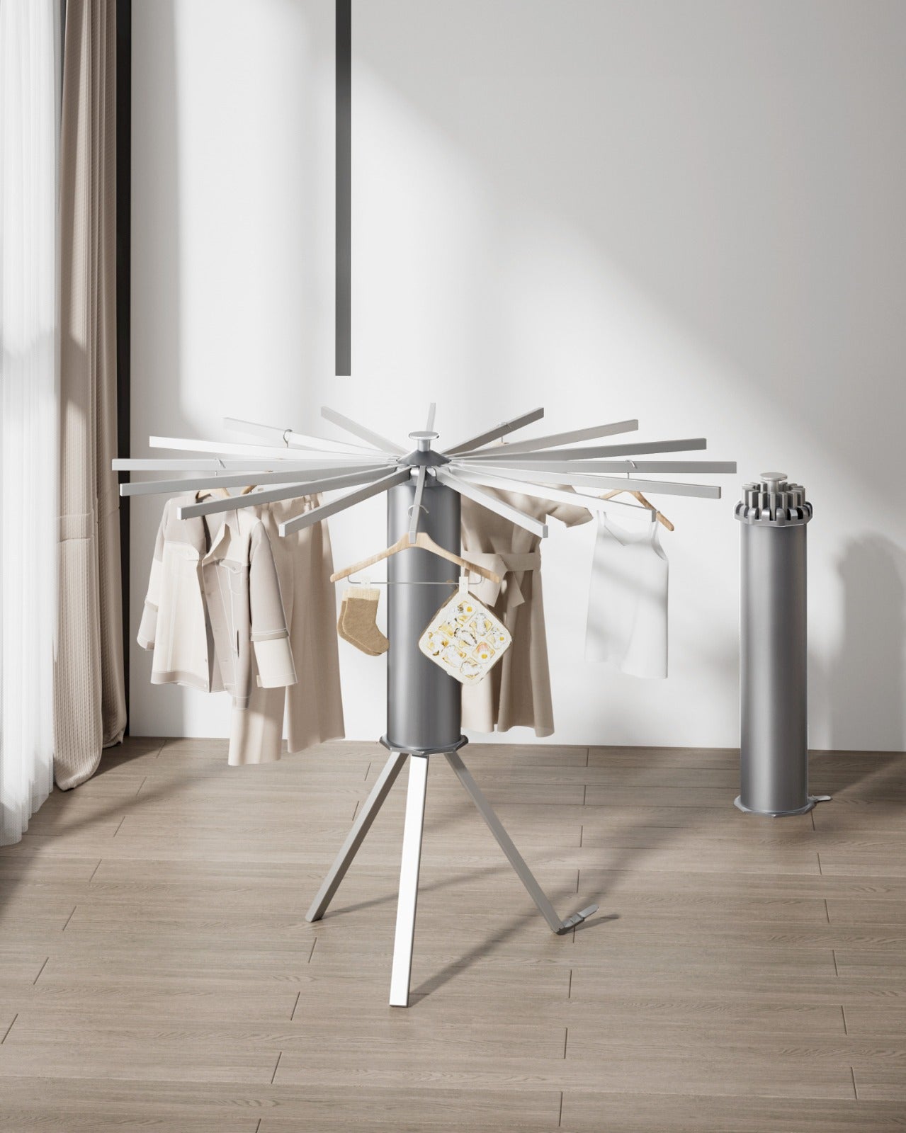 KiMy Homes Premium Aluminium Foldable Clothes Drying Stand with 12 Foldable Rods
