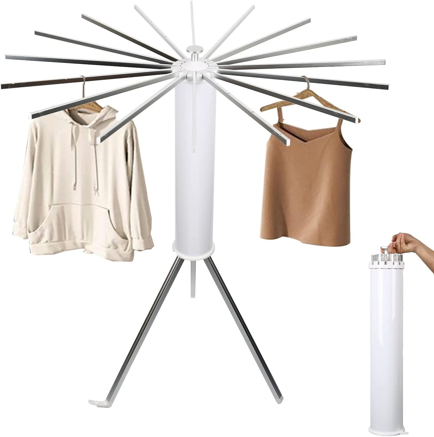 KiMy Homes Premium Aluminium Foldable Clothes Drying Stand with 16 Fol